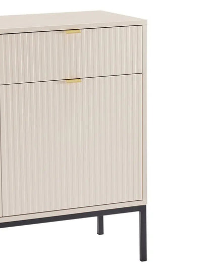 Björk lipasto 154 cm – beige, kultaiset vetimet - KalusteDuo_Huonekaluliike_lipasto