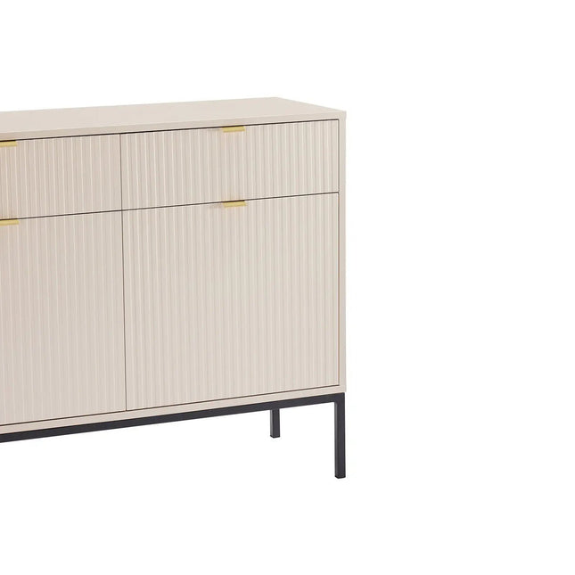 Björk lipasto 154 cm – beige, kultaiset vetimet - KalusteDuo_Huonekaluliike_lipasto