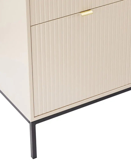 Björk lipasto 154 cm – beige, kultaiset vetimet - KalusteDuo_Huonekaluliike_lipasto