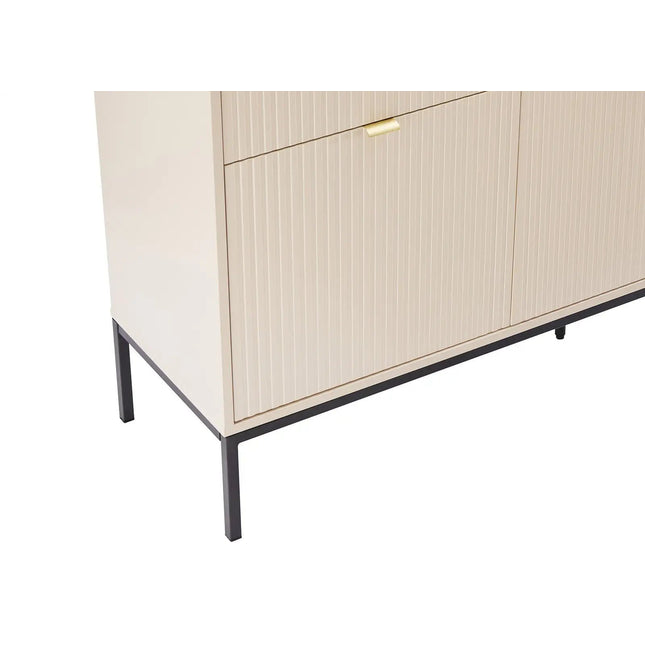 Björk lipasto 154 cm – beige, kultaiset vetimet - KalusteDuo_Huonekaluliike_lipasto