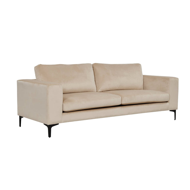 Bolero sohva - 3-istuttava - beige sametti - mustat jalat - KalusteDuo_Huonekaluliike_Sohva