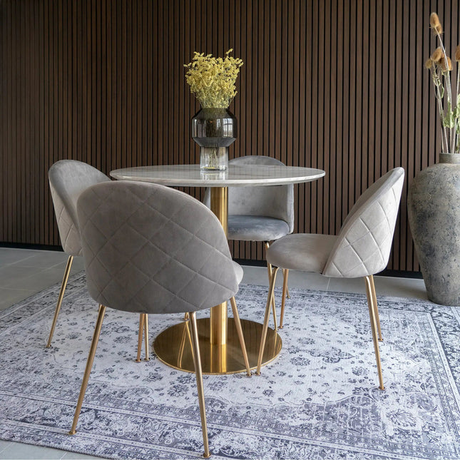 Bolzano ruokapöytä + 4 Geneve tuolia — ruokailuryhmä 4:lle - KalusteDuoHuonekaluliikeRuokailuryhmä