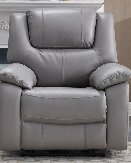 Boston – sähkösäätöinen recliner‑nojatuoli harmaalla nahalla - KalusteDuo_Huonekaluliike_recliner tuoli