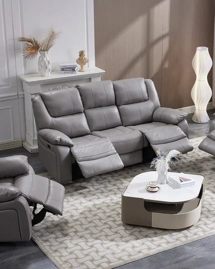 Boston – sähkösäätöinen recliner‑nojatuoli harmaalla nahalla - KalusteDuo_Huonekaluliike_recliner tuoli
