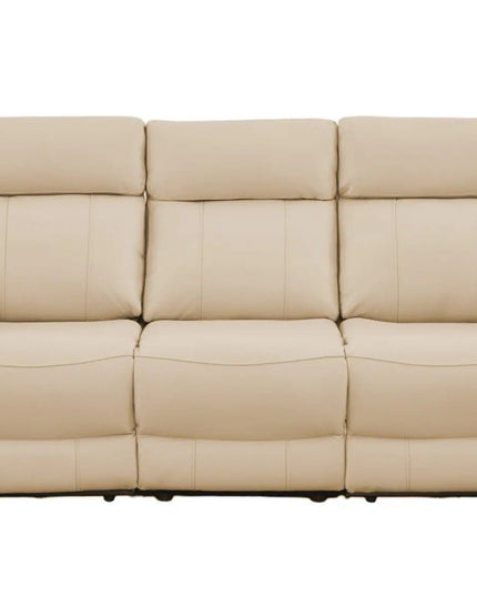 Braxon 3‑istuttava mekanismisohva – beige aito nahka - KalusteDuo_Huonekaluliike_recliner sohva
