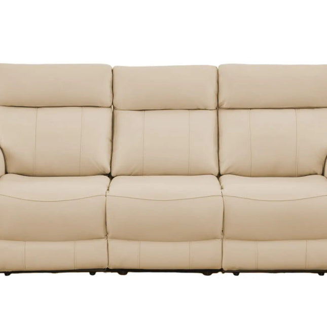 Braxon 3‑istuttava mekanismisohva – beige aito nahka - KalusteDuo_Huonekaluliike_recliner sohva