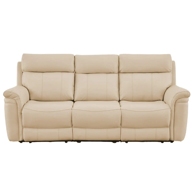 Braxon 3‑istuttava mekanismisohva – beige aito nahka - KalusteDuo_Huonekaluliike_recliner sohva