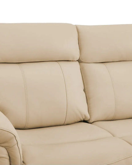 Braxon 3‑istuttava mekanismisohva – beige aito nahka - KalusteDuo_Huonekaluliike_recliner sohva