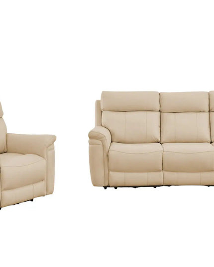 Braxon 3‑istuttava mekanismisohva – beige aito nahka - KalusteDuo_Huonekaluliike_recliner sohva