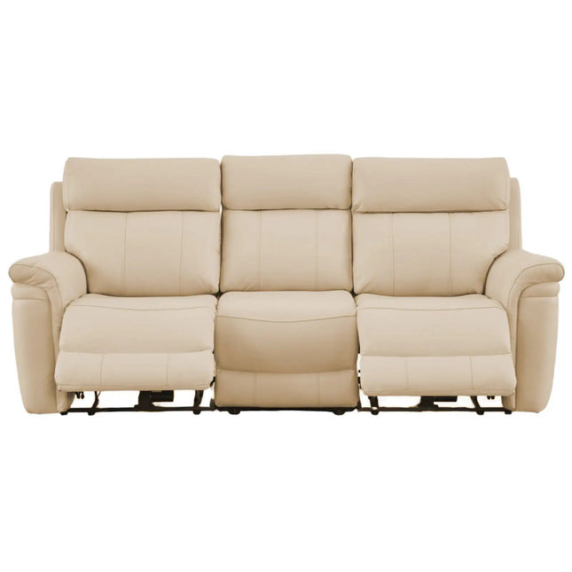 Braxon 3‑istuttava mekanismisohva – beige aito nahka - KalusteDuo_Huonekaluliike_recliner sohva
