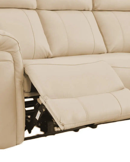 Braxon 3‑istuttava mekanismisohva – beige aito nahka - KalusteDuo_Huonekaluliike_recliner sohva