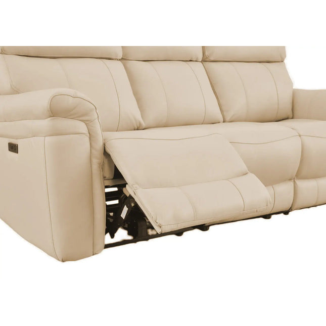 Braxon 3‑istuttava mekanismisohva – beige aito nahka - KalusteDuo_Huonekaluliike_recliner sohva