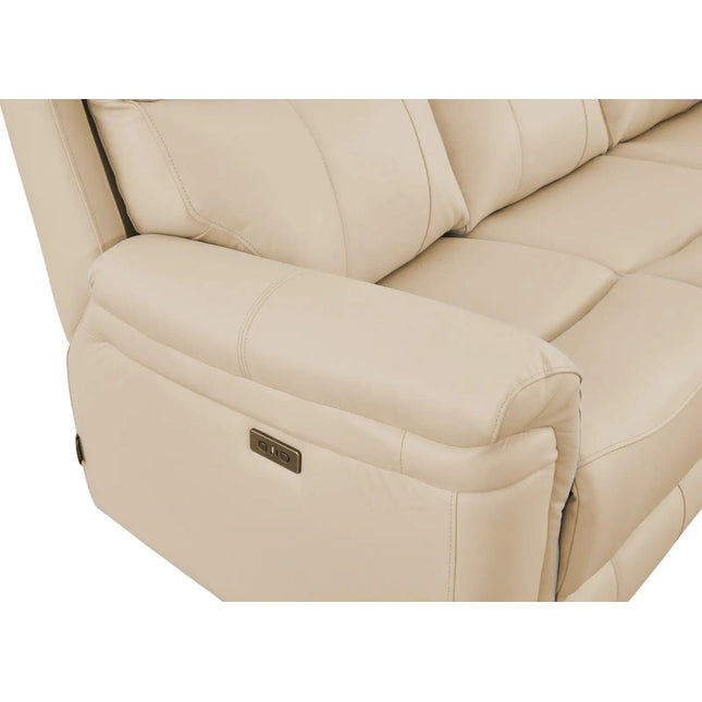 Braxon 3‑istuttava mekanismisohva – beige aito nahka - KalusteDuo_Huonekaluliike_recliner sohva