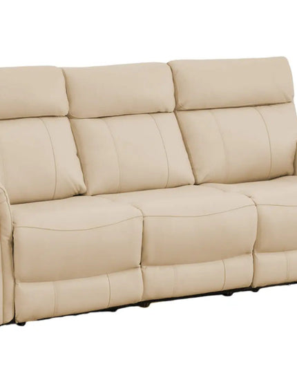 Braxon 3‑istuttava mekanismisohva – beige aito nahka - KalusteDuo_Huonekaluliike_recliner sohva