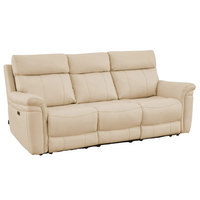 Braxon 3‑istuttava mekanismisohva – beige aito nahka - KalusteDuo_Huonekaluliike_recliner sohva