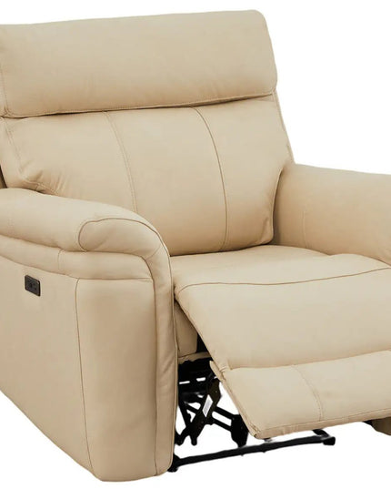 Braxon recliner‑tuoli – aito beige nahka - KalusteDuo_Huonekaluliike_recliner tuoli