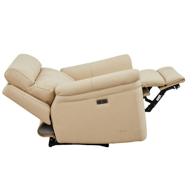 Braxon recliner‑tuoli – aito beige nahka - KalusteDuo_Huonekaluliike_recliner tuoli
