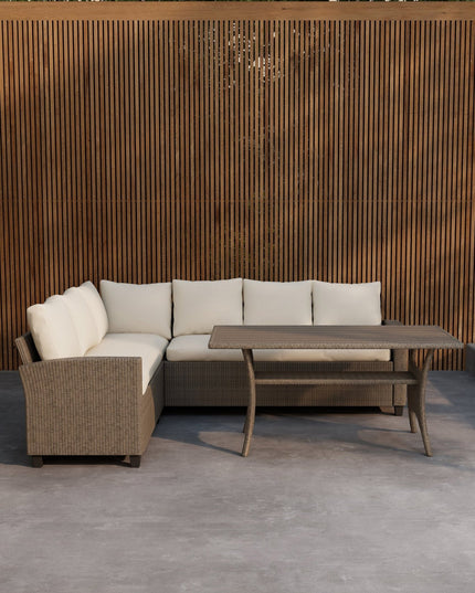 Brentwood kulmasohvaryhmä - beige / beige - KalusteDuo_Huonekaluliike_Oleskeluryhmä ulkokäyttöön