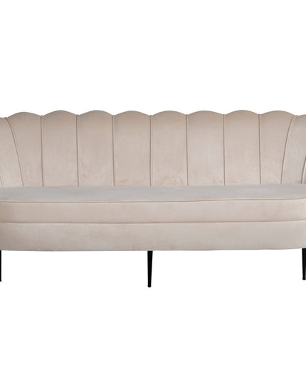 Calais sohva 3-istuttava - beige sametti - mustat jalat - KalusteDuo_Huonekaluliike_Sohva