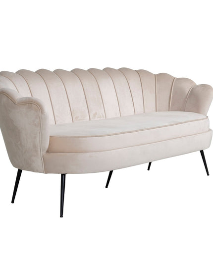 Calais sohva 3-istuttava - beige sametti - mustat jalat - KalusteDuo_Huonekaluliike_Sohva