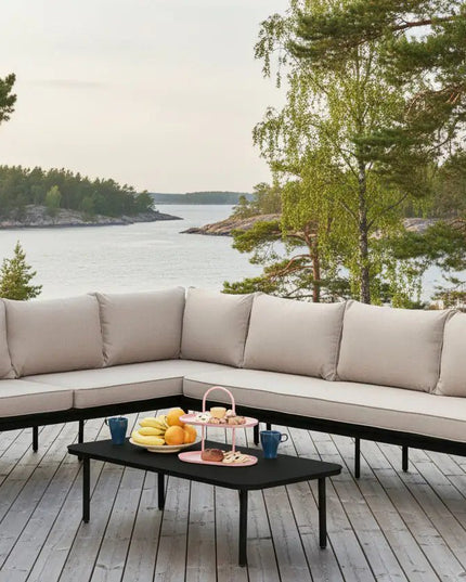 Calma Lounge kulmasohva - musta tai vihreä runko - KalusteDuo_Huonekaluliike_kulmasohva ulos