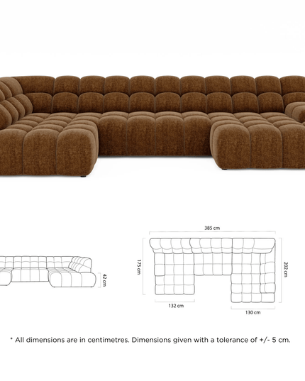 Campile XL U‑kulmasohva - sähkösäätöinen istuin, 385 cm - #KalusteDuo_#Huonekaluliike_Kulmasohva