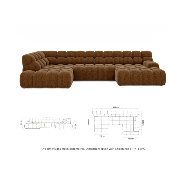 Campile XL U‑kulmasohva - sähkösäätöinen istuin, 385 cm - #KalusteDuo_#Huonekaluliike_Kulmasohva