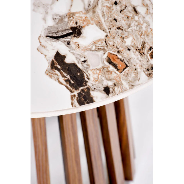 Carin Sivupöytä pähkinä/valkoinen - KalusteDuoHuonekaluliikesivupöytä