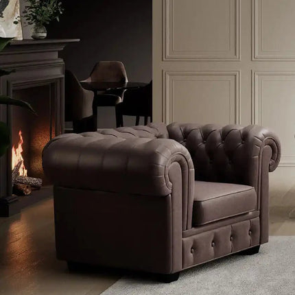 Chesterfield sohvaryhmä aidolla nahalla - KalusteDuoHuonekaluliikesohvaryhmä