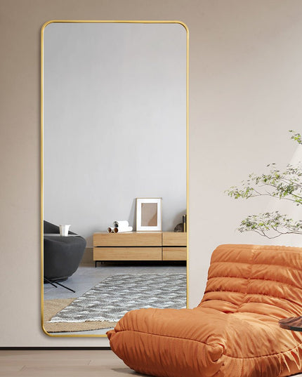 Chic seinäpeili 80×180 cm – kultakehys, alumiinirunko - #KalusteDuo_#Huonekaluliike_seinäpeili