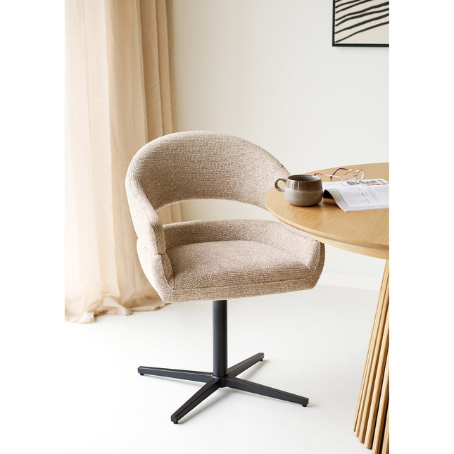 Dover ruokatuoli beige – pyörivä - #KalusteDuo_#Huonekaluliike_Ruokailutuoli