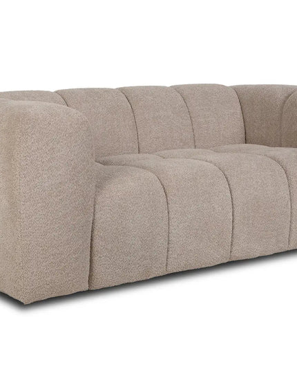 Duffy 2‑istuttava sohva - beige tai harmaa teddy kangas - KalusteDuo_Huonekaluliike_2-istuttava sohva