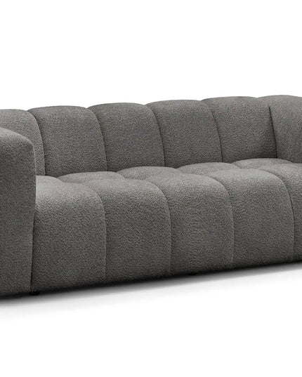 Duffy 3‑istuttava sohva - beige, valkoinen, harmaa teddy kangas - KalusteDuo_Huonekaluliike_3 istuttava sohva