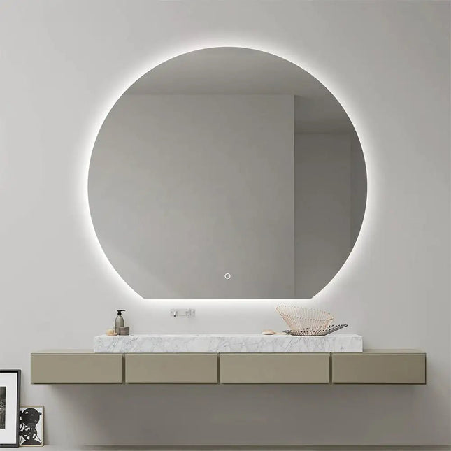 Emma seinäpeili ‑pyöreä seinäpeili LED valaistuksella - KalusteDuo_Huonekaluliike_Peili
