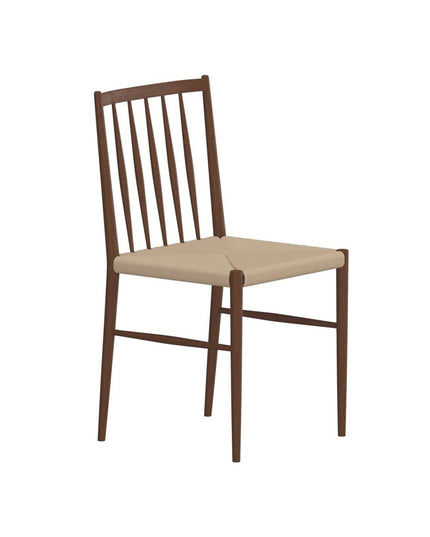 Enes ruokatuoli - 2 kpl - teräs mokka / beige köysi - KalusteDuo_Huonekaluliike_Tuoli
