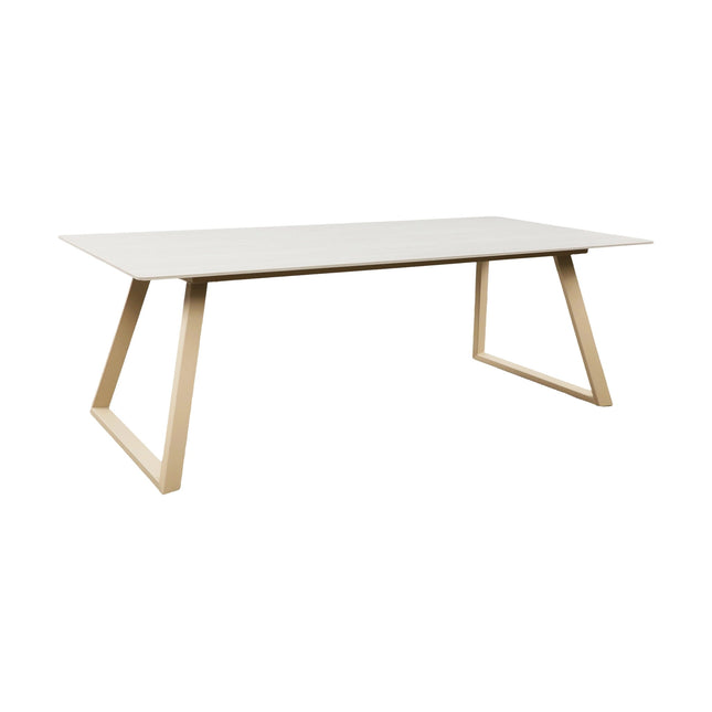Estelle ruokapöytä 200*90 - beige/beige marmorinvärinen - KalusteDuo_Huonekaluliike_Ruokapöytä