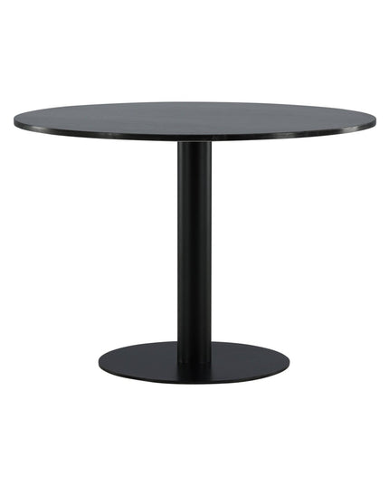 Estelle ruokapöytä pyöreä 106cm harmaa marmori / mustat jalat - #KalusteDuo_#Huonekaluliike_Ruokapöytä