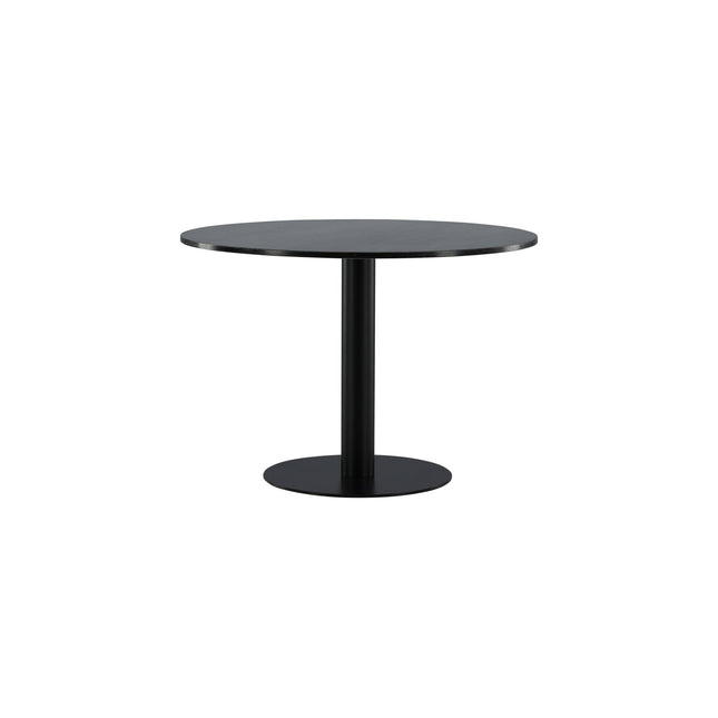 Estelle ruokapöytä pyöreä 106cm harmaa marmori / mustat jalat - #KalusteDuo_#Huonekaluliike_Ruokapöytä