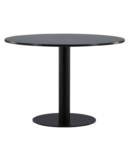 Estelle ruokapöytä pyöreä 106cm harmaa marmori / mustat jalat - #KalusteDuo_#Huonekaluliike_Ruokapöytä