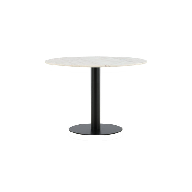 Estelle ruokapöytä pyöreä 106cm valkoinen marmori / mustat jalat - #KalusteDuo_#Huonekaluliike_Ruokapöytä