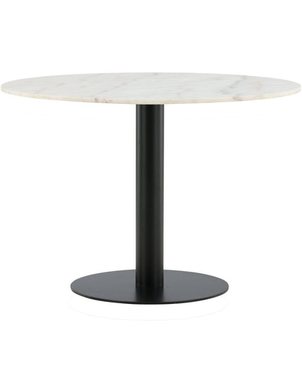 Estelle ruokapöytä pyöreä 106cm valkoinen marmori / mustat jalat - #KalusteDuo_#Huonekaluliike_Ruokapöytä