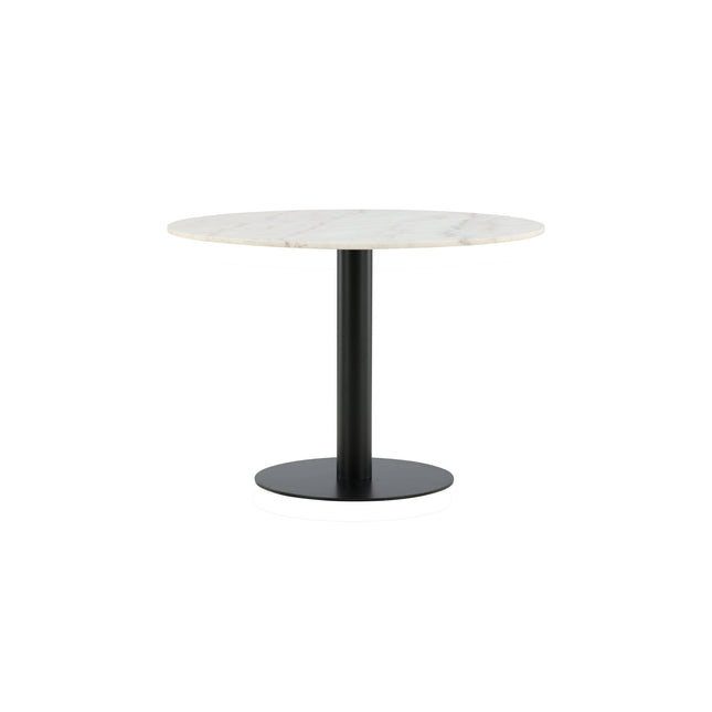 Estelle ruokapöytä pyöreä 106cm valkoinen marmori / mustat jalat - #KalusteDuo_#Huonekaluliike_Ruokapöytä