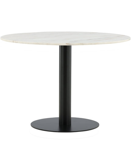 Estelle ruokapöytä pyöreä 106cm valkoinen marmori / mustat jalat - #KalusteDuo_#Huonekaluliike_Ruokapöytä