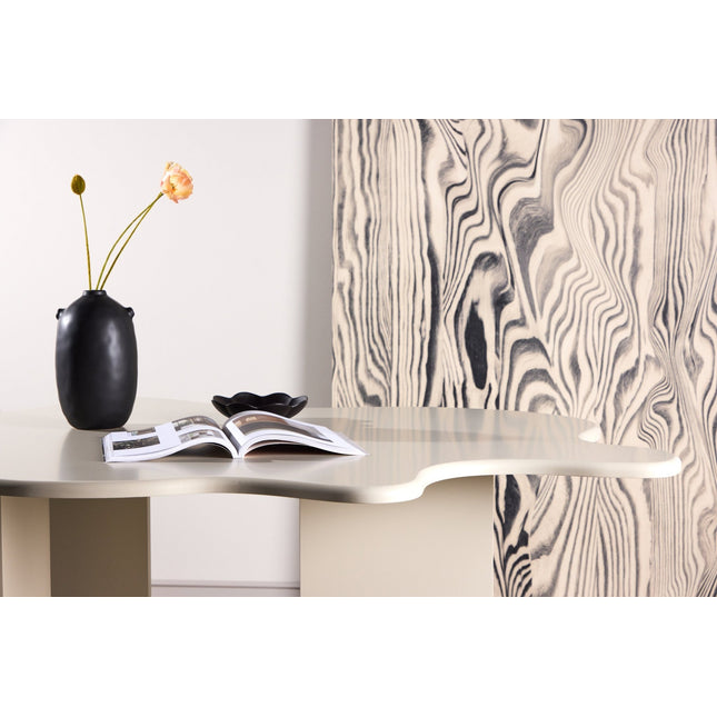 Flower ruokapöytä 190x123x76 cm - MDF beige maalaus FSC 100% - KalusteDuo_Huonekaluliike_Ruokapöytä