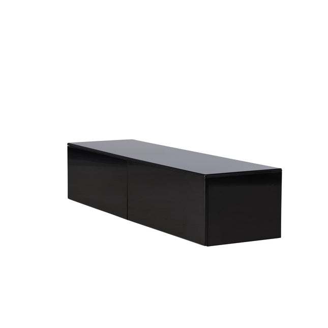 Fristad TV-taso 160x45x35 cm - MDF ja musta kiiltävä PU-lakkamaalaus - KalusteDuo_Huonekaluliike_Säilytyskaluste