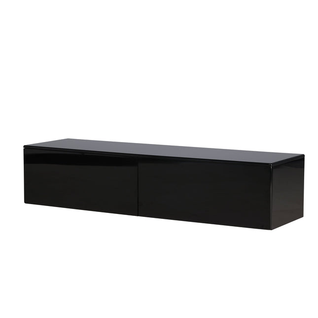 Fristad TV-taso 160x45x35 cm - MDF ja musta kiiltävä PU-lakkamaalaus - KalusteDuo_Huonekaluliike_Säilytyskaluste