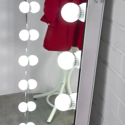 GlowBuddy seisova peili 170x87 cm — hopea, LED - valaistus - KalusteDuo_Huonekaluliike_Peili