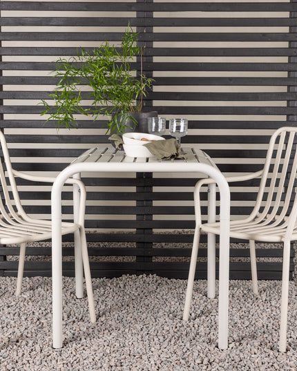 Borneo pöytä alumiini - beige / Neliö 70*70* + 2kpl Peking ruokatuoli alumiini - beige