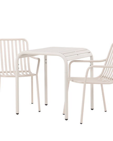 Borneo pöytä alumiini - beige / Neliö 70*70* + 2kpl Peking ruokatuoli alumiini - beige