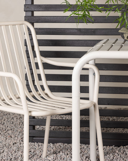 Borneo pöytä alumiini - beige / Neliö 70*70* + 2kpl Peking ruokatuoli alumiini - beige